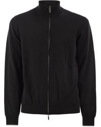 Peserico - Virgin Wool And Cashmere Zip Cardigan - Lyst