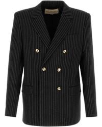 Valentino Garavani - Embroidered Wool Blend Blazer - Lyst