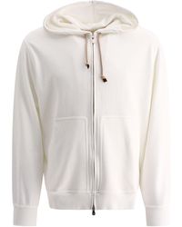 Brunello Cucinelli - Hooded Sweatshirt With Zipper - Lyst
