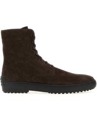 Tod's - Dark Suede Ankle Boots - Lyst