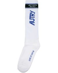 Autry - Calcetines y calcetines hombres algodón blanco/botella verde - Lyst