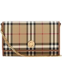 Burberry - Printed Canvas Check Wallet - Lyst