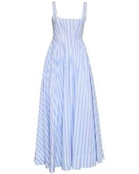 Sportmax - Striped Cotton Long Dress - Lyst