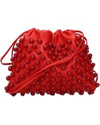 Bottega Veneta - Pochette Leather/ Stone - Lyst