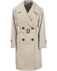 Max Mara - Vtrench Drip Proof Cotton Twill Over Trenchcoat - Lyst