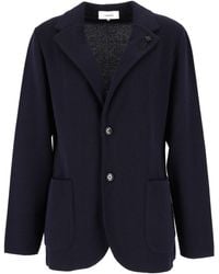 Lardini - Wool Tailored Knit Blazer - Lyst