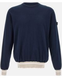 Peuterey - Maglione Di Cotone Blu Di Peutery Ghisallo - Lyst