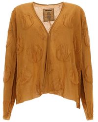 Uma Wang - Textured V Neck Cardigan - Lyst