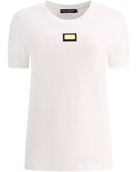 Dolce & Gabbana - Jersey T -Shirt mit DG -Logo -Tag - Lyst
