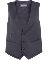Ann Demeulemeester - Janessa Twisted Clousure Waistcoat With Raw Edge Cotton Detail - Lyst