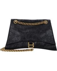 Balenciaga - Borse A Spalla Crush Donna Pelle Nero - Lyst