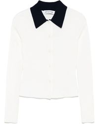Self-Portrait - Self Portrait Cream Merino Wool Cardigan - Lyst