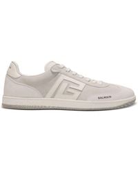 Balmain - Swan Sneakers In Suede En Glad Leer - Lyst