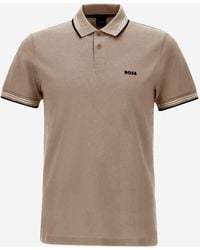 BOSS - Stretch Cotton Polo Shirt With Logo - Lyst