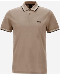 BOSS - Polo de algodón elástico con logo de - Lyst