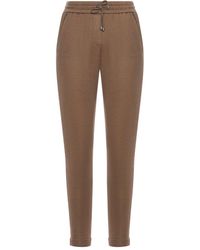 Brunello Cucinelli - Cotton And Silk Blend Trousers - Lyst