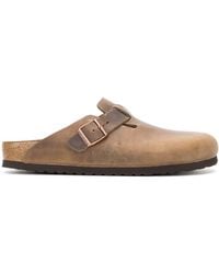 Birkenstock - Boston Oiled Leather Slippers - Lyst