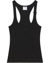 Courreges - Black Racerback Tank Top con Patch Logo - Lyst