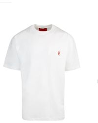 Vision Of Super - T Shirt Girocollo Bianca Con Logo Ricamato - Lyst