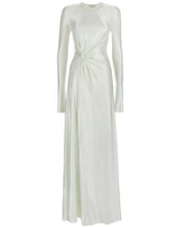 Victoria Beckham - Off Round Neck Maxi Dress - Lyst