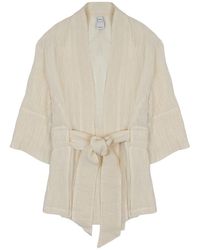 120% Lino - Linen Kimono Wrap Jacket - Lyst