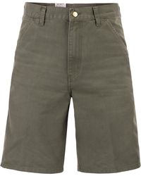Carhartt - Denim Bermudashort Met Logo Op De Achterkant - Lyst