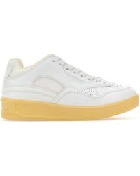 Jil Sander - Leather And Fabric Basket Sneakers - Lyst