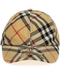 Burberry - Check Logo Cap - Lyst