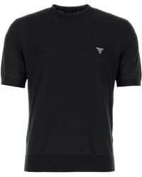 Prada - Midnight Wool T-Shirt - Lyst