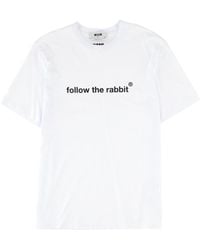 MSGM - Graphic Crew Neck T-Shirt - Lyst