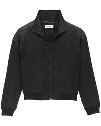 Saint Laurent - Logo Satin Bomber Jacket - Lyst