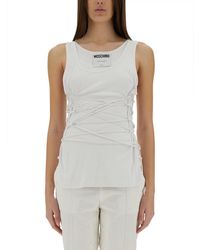 Moschino - Tank Top With Laces - Lyst