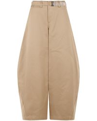 Sacai - Chino' Beige Katoenen Broek - Lyst
