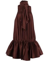 ROTATE BIRGER CHRISTENSEN - Gathered Mini Dress Potting Soil (Loose Fit) - Lyst