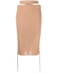 ANDREADAMO - En Readamo Lage Taille Midi Rok - Lyst
