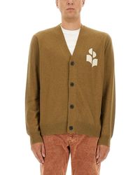 Isabel Marant - V-Neck Cardigan With Logo Embroidery - Lyst