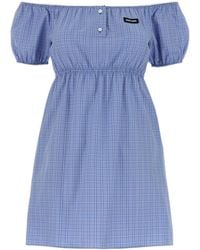 Miu Miu - Embroidered Poplin Mini Dress - Lyst