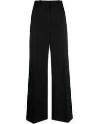 Lanvin - Wide Leg Wool Trousers - Lyst