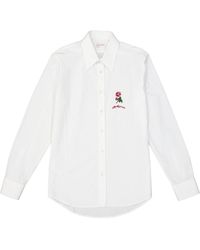 Alexander McQueen - Camisa de algodón con detalle de flores de - Lyst
