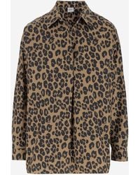 Aspesi - Katoenen Shirt Met Leo -patroon - Lyst
