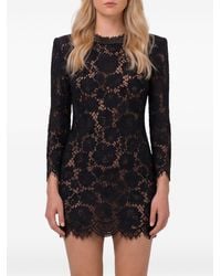 Self-Portrait - Lace Long Sleeve Mini Dress - Lyst