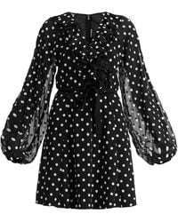 ROTATE BIRGER CHRISTENSEN - Roteer Chiffon Mini -jurk Met Volg - Lyst