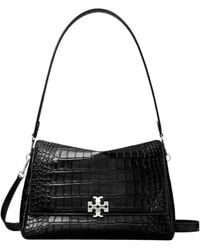 Tory Burch - Charlie Embossed Croc Shoulder Bag - Lyst
