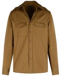 Tom Ford - Army Green Silk Blend Shirt - Lyst