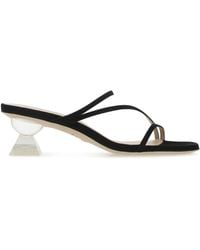 Stuart Weitzman - Suede Lucite Sculpt Mules - Lyst