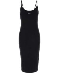 Off-White c/o Virgil Abloh - Logo Scoop Neck Midi Dress - Lyst