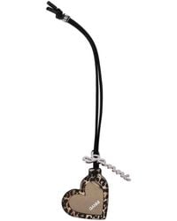 Ganni - Bou Heart Leopard Print Charm - Lyst