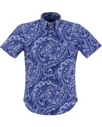 Polo Ralph Lauren - Shirt Met Korte Mouwen Met Kasjmierpatroon - Lyst