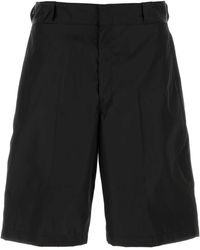 Prada - Black Re-nylon Bermuda Shorts - Lyst