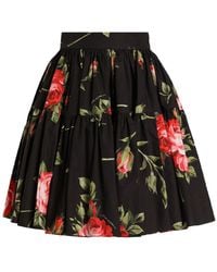 Dolce & Gabbana - Cotton Skirt With Iconic Print - Lyst